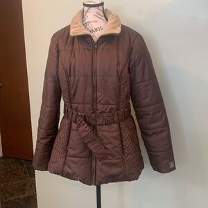 Tommy Hilfiger Brown Belted Winter Jacket Coat Women’s XL Extra Large
